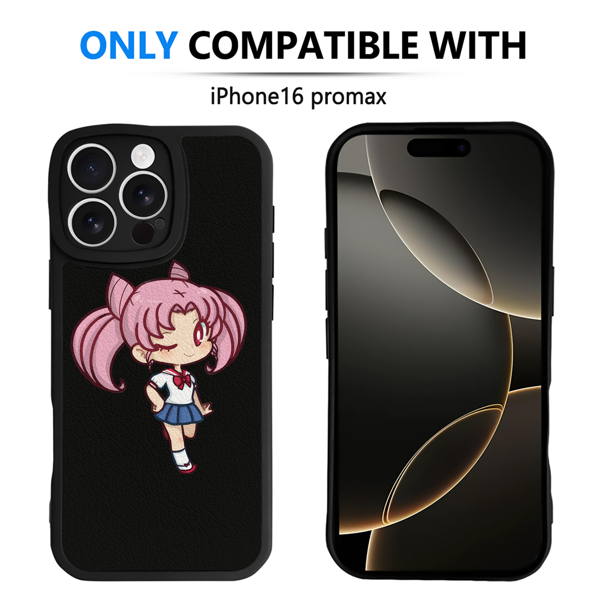 （画像用） 美少女戦士セーラームーン ちびうさ Sailor Moon Chibiusa Tsukino Usagi Small Lady Serenity 【iPhone 16シリーズ対応】シリコンスマホケース（レザー調） 材質：シリコン